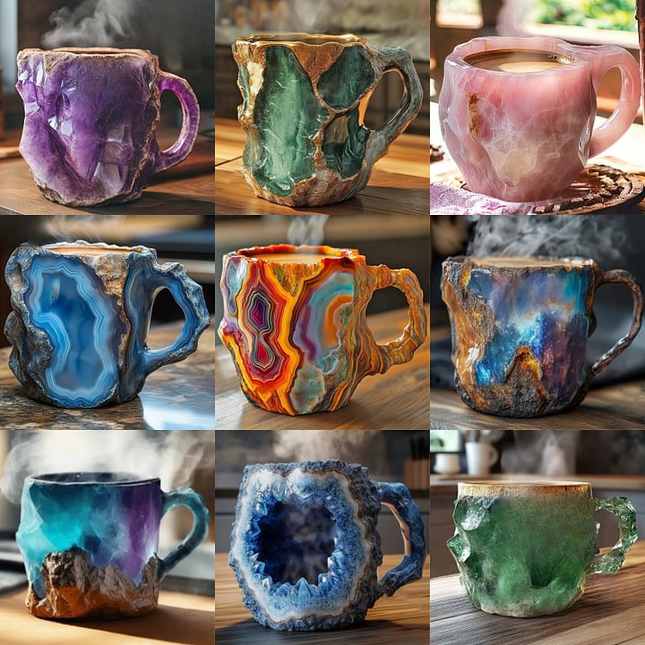 (🌲Early Christmas Sale ) ✨️2024 New Mineral Crystal Coffee Mugs
