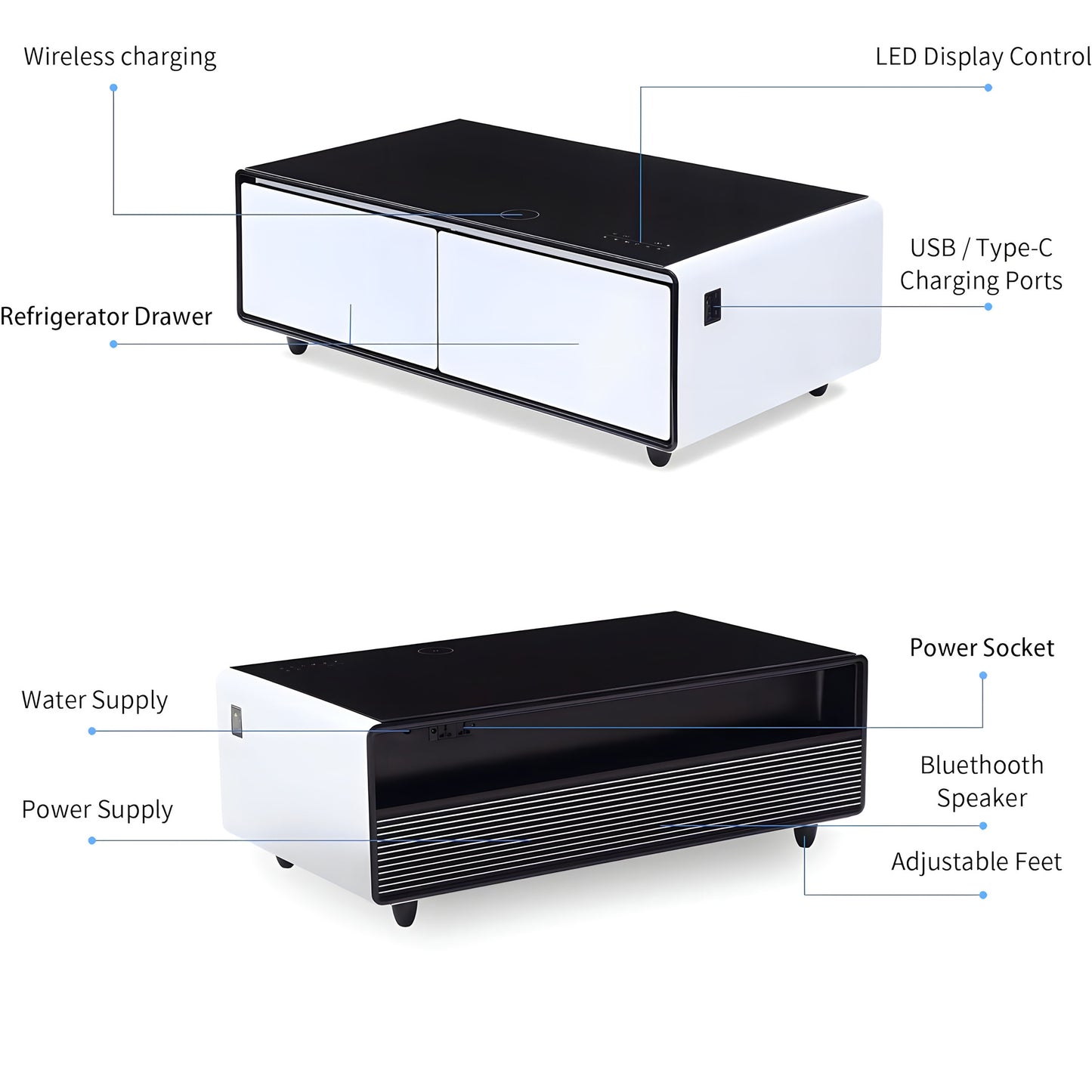 Modern Smart Coffee Table With Built-in Fridge