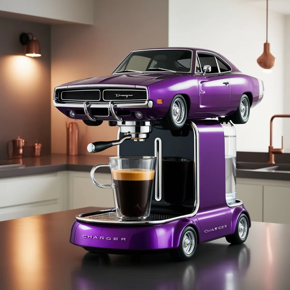 2038 Dodge Charger Inspired Coffee Maker